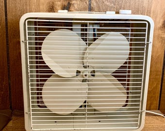 Vintage 80s Edison Toastmaster Model 204011B 20” Box Fan Faux Wood