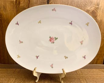 15 Inch Oval Serving Platter - Rose Chintz - by Johann Haviland