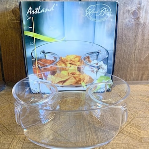 Artland Hand Blown Chip n Dip Server