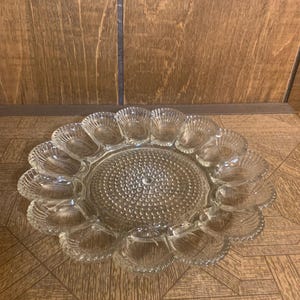 Vintage Egg Tray by Indiana Glass Co. - 11 inch