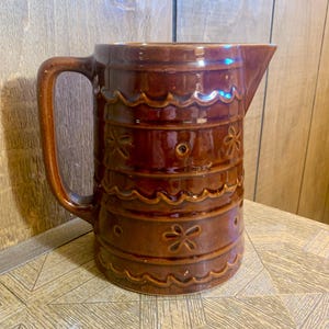 1960’s Stoneware Pitcher by Marcrest - Daisy and Dot pattern