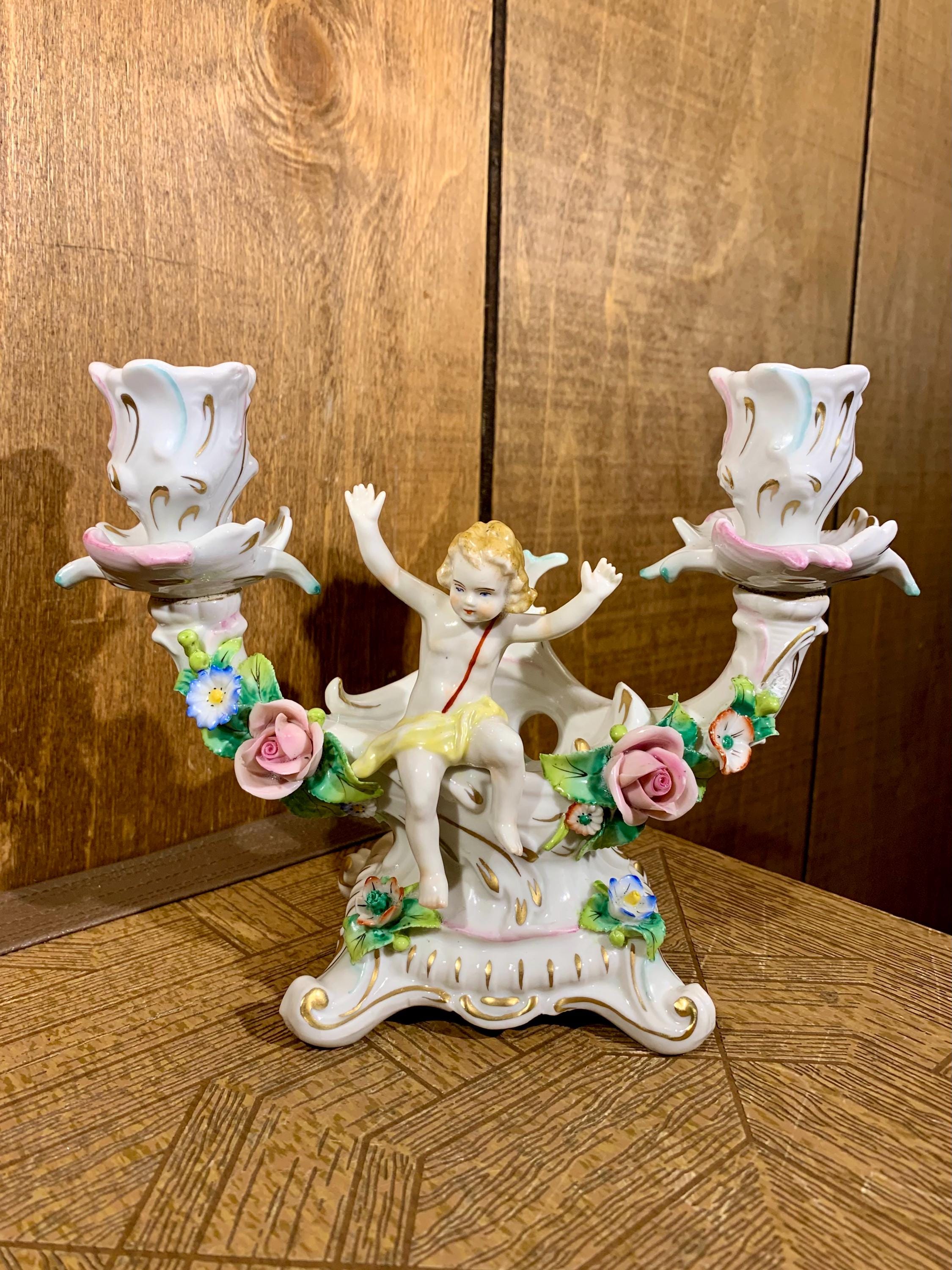 Sitzendorf Candlestick - Etsy