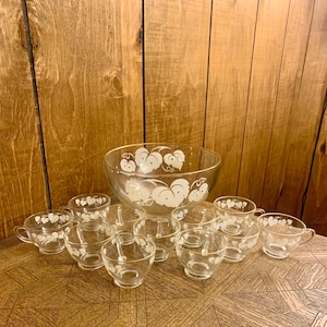 Vintage Punch Bowl & Glasses