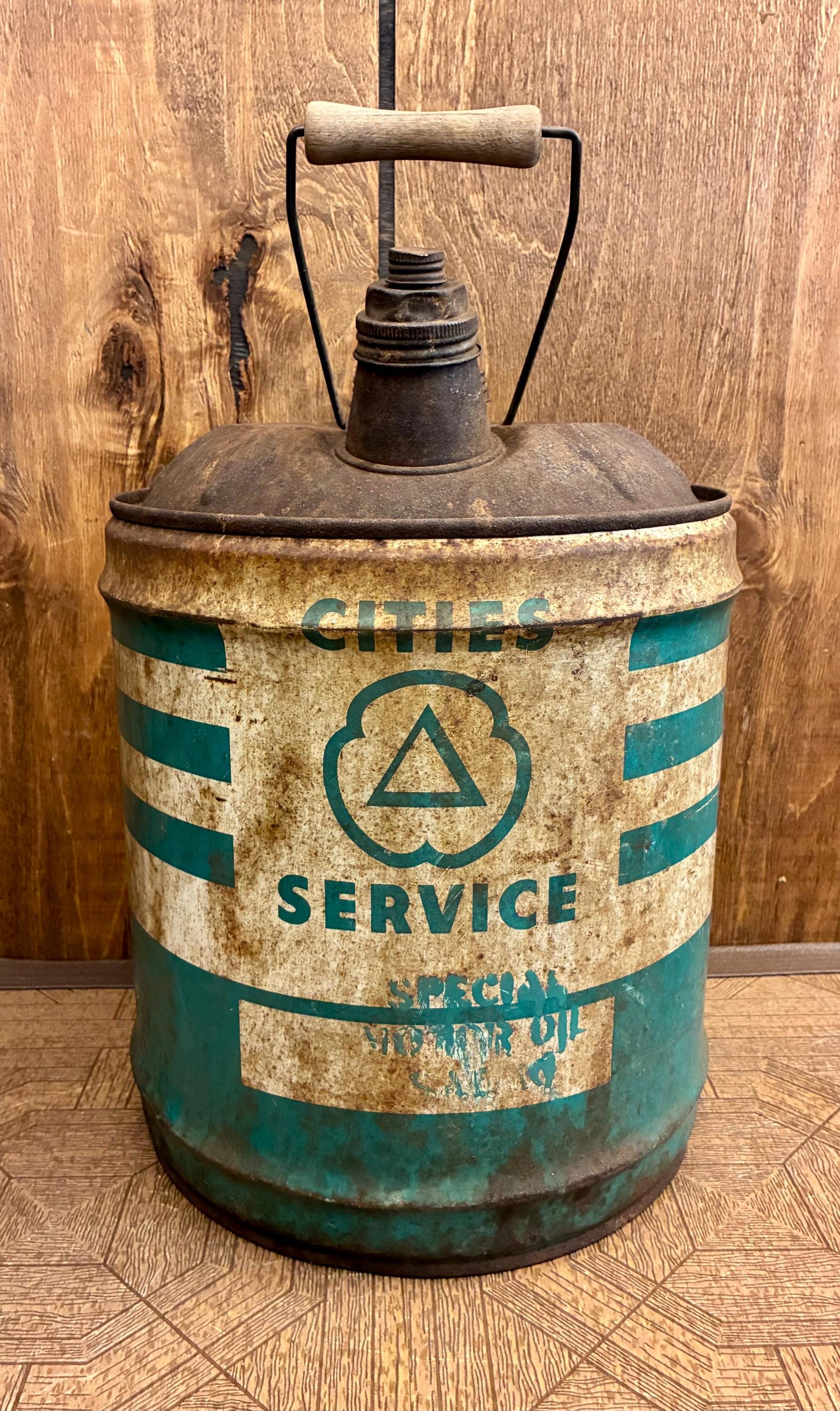 Vintage 5 Gallon Cities Service Oil Can - Etsy