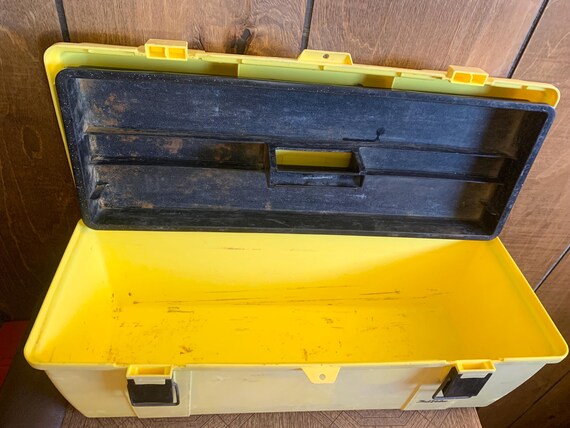 Large Plastic True Value Yellow Toolbox - 26 Inches - Etsy