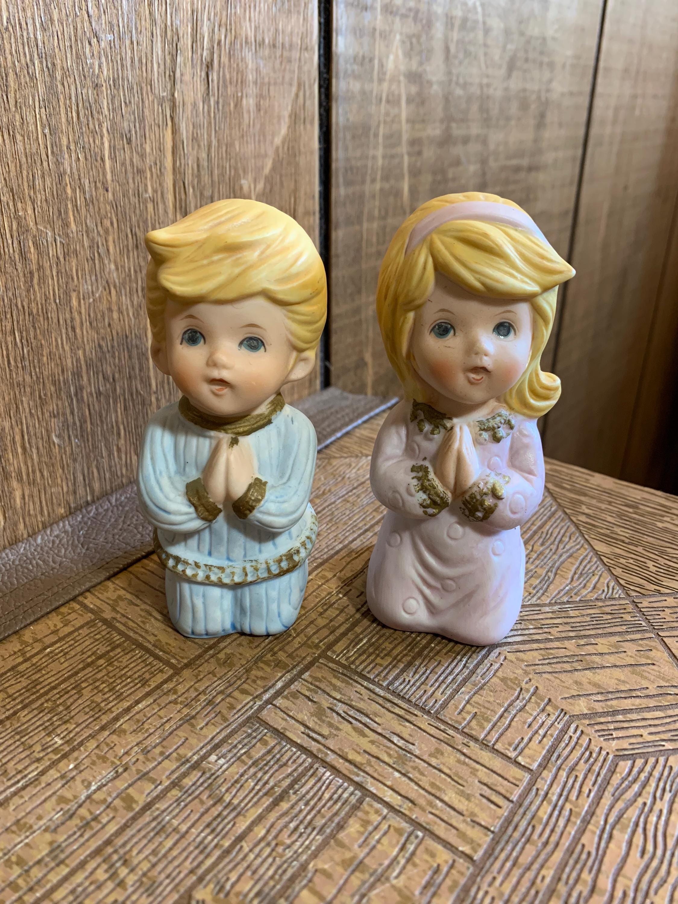 Vintage Porcelain Praying Boy & Girl by Homco - Etsy