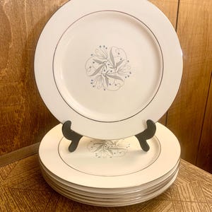 Mid Century Set of (5) Homer Laughlin 10 inch Plates - Celeste Pattern