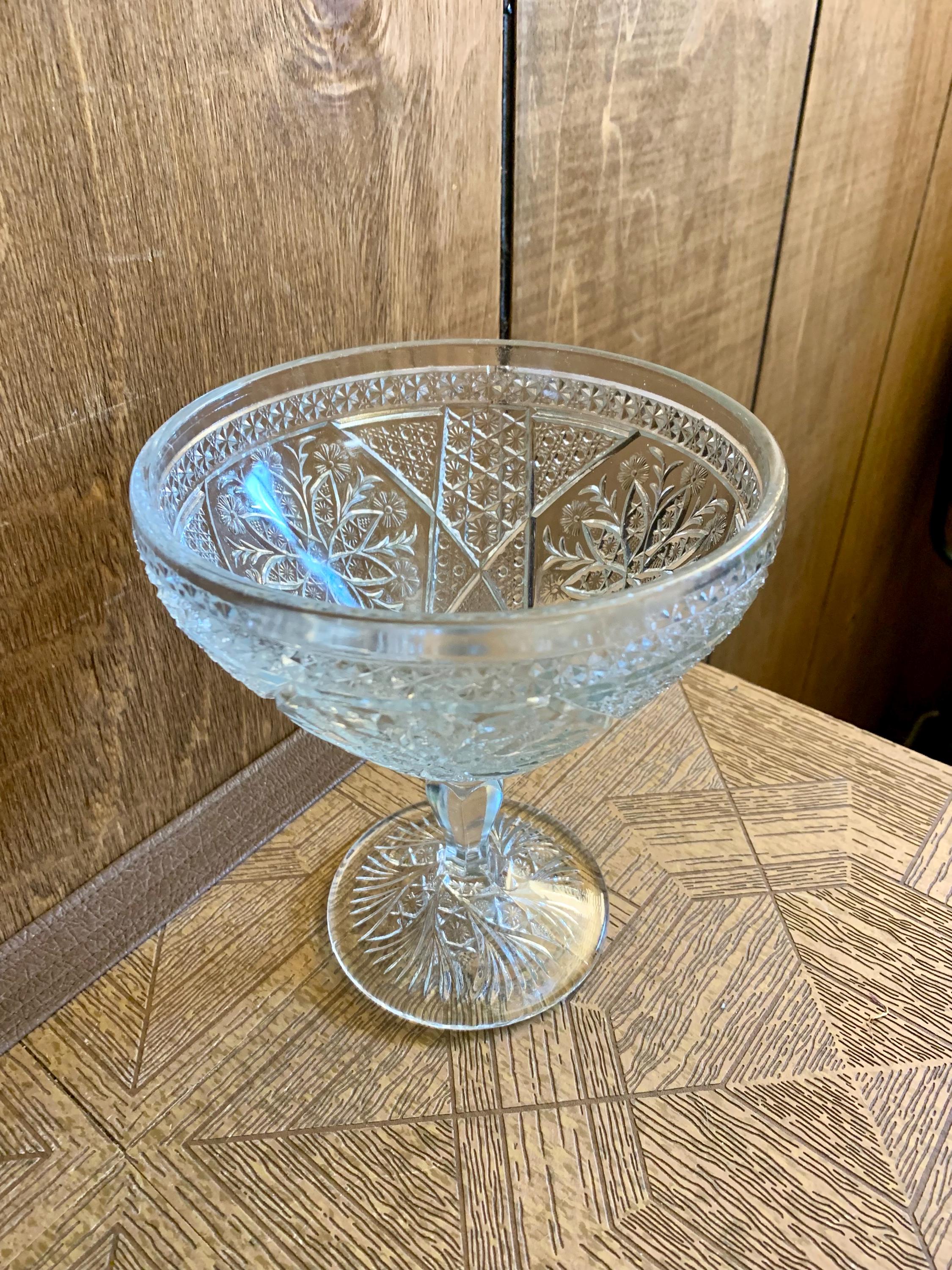 ヴィンテージクリスタル台座ボウル - Etsy 日本