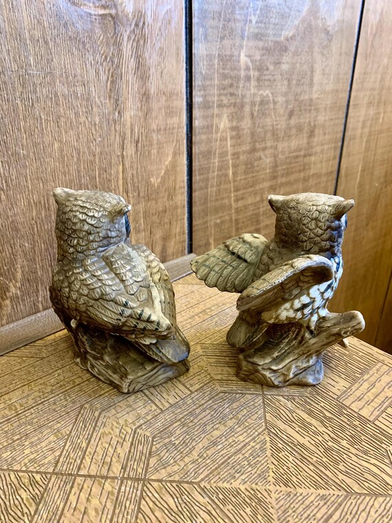 Pair (2) of 1970's Homco Ceramic Owl Figurines - Etsy