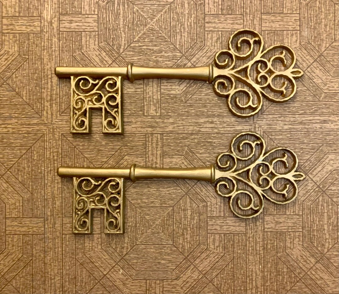 Pair (2) of 1960’s Gold Metal Wall Keys by Sexton - 14.5 Inch - Etsy