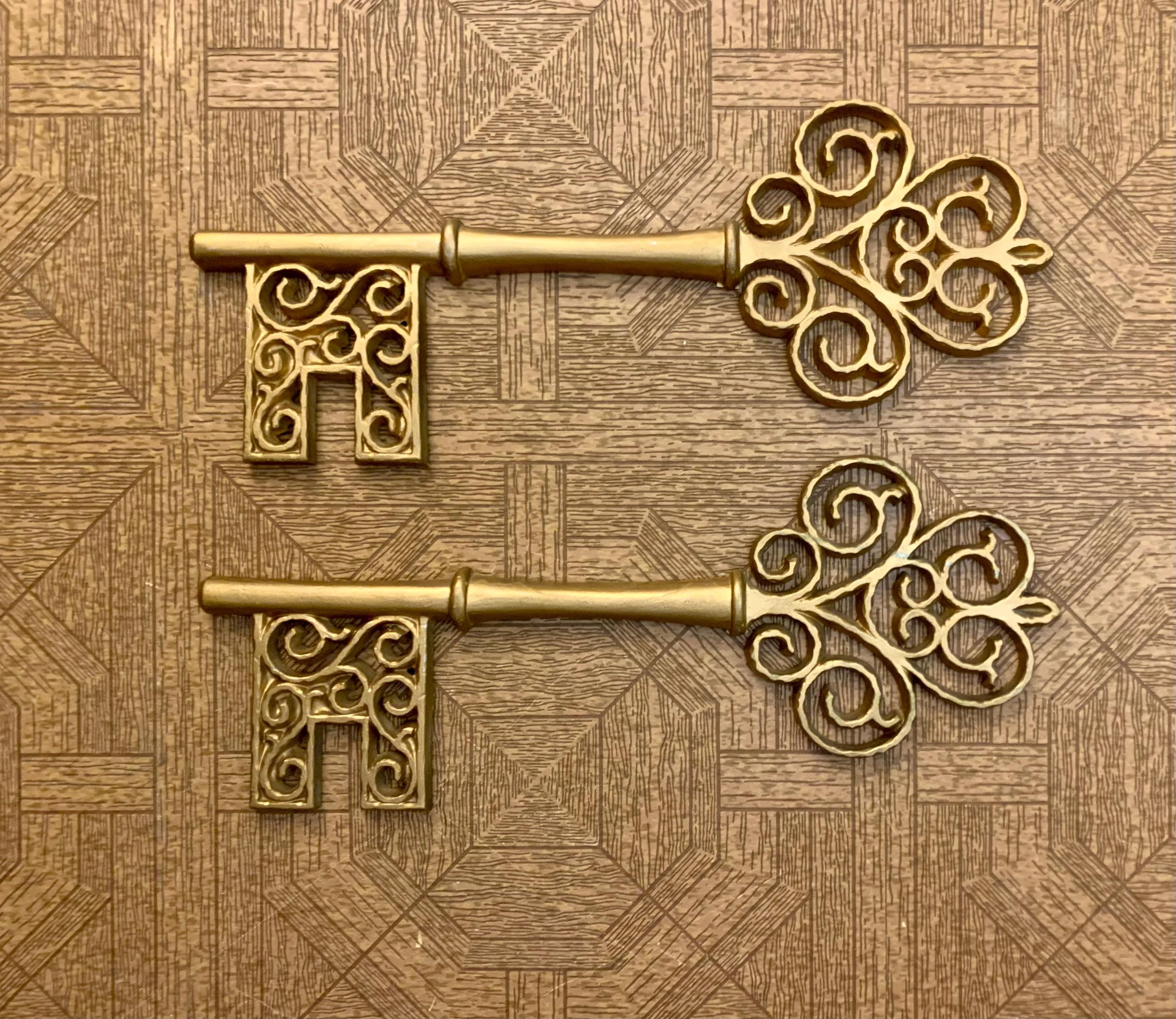 Pair (2) of 1960's Gold Metal Wall Keys by Sexton - 14.5 Inch - Etsy