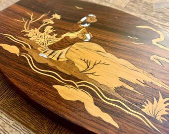 ヴィンテージ寄木細工の木製象嵌アートパネル - Etsy 日本