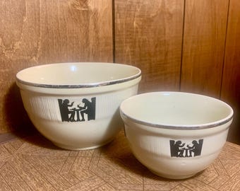 Set (2) of 1940’s Hall's "Silhouette" Mixing Bowls