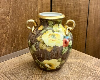 Antieke handbeschilderde Nippon-vaas - 7 inch