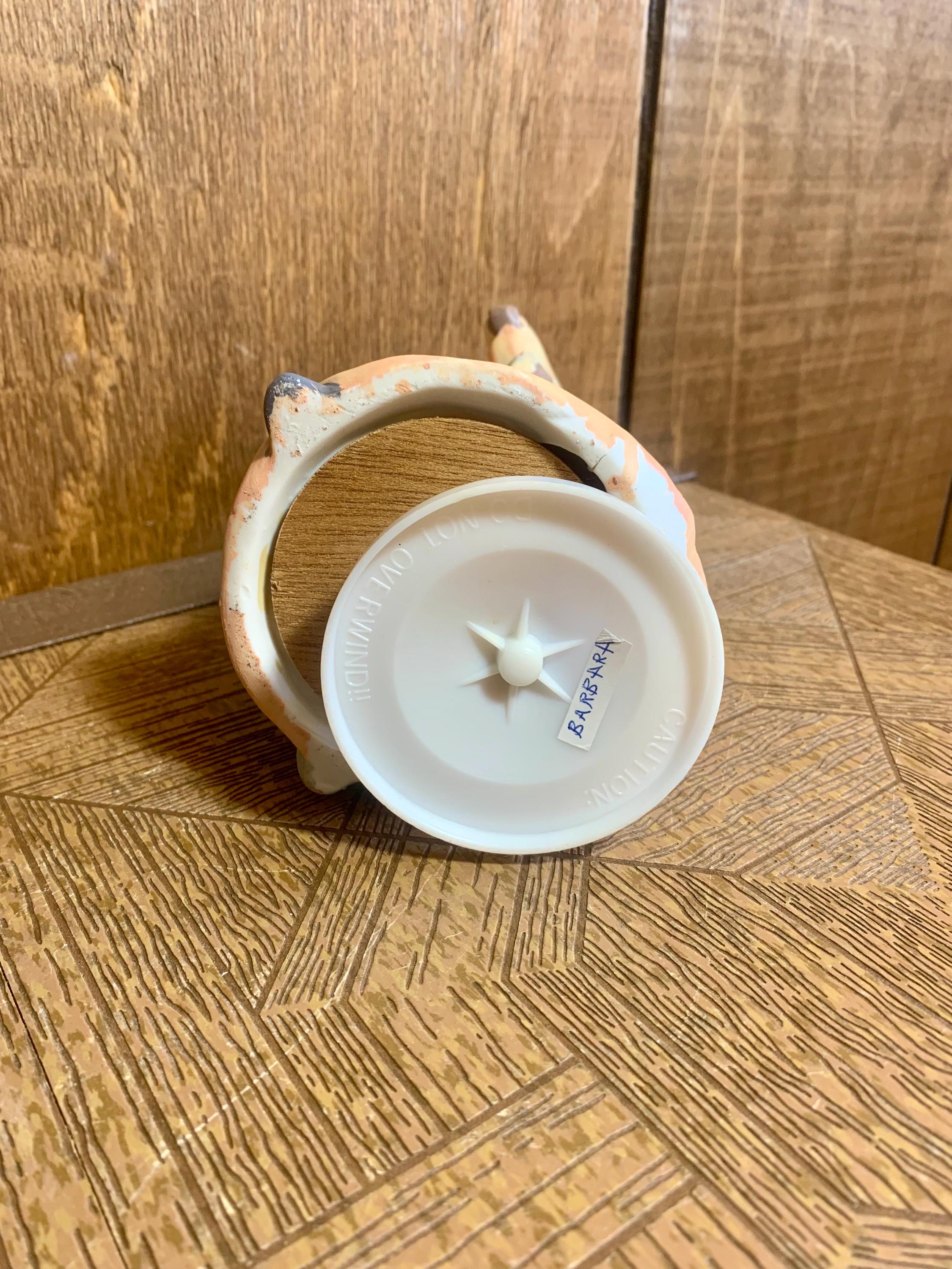 1990年代の陶器製サンタ - 回転オルゴール - Etsy 日本