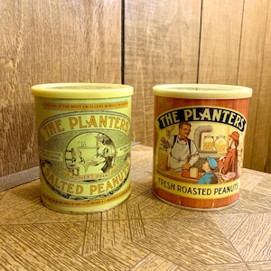 Two Vintage Planters Peanut Tins