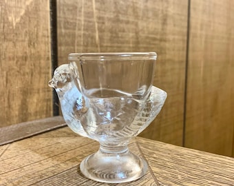 Vintage Glass Chicken Egg Cup