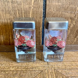 Vintage Glass Salt & Pepper Shakers