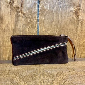 1980’s Dark Brown Suede Handbag