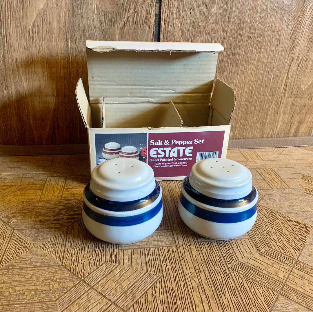 Sp Set Vintage Stoneware S&P Shaker Set - Etsy