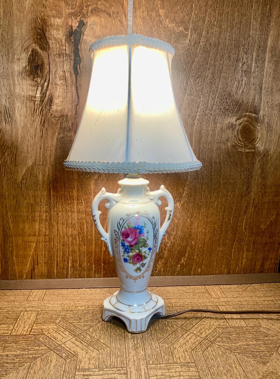 Small 1960’s Porcelain Lamp & Shade - Etsy
