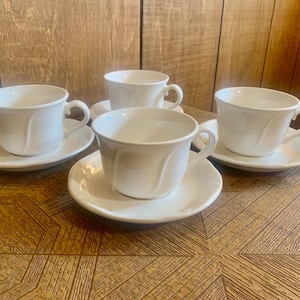 Set of (4) Pfaltzgraff &quot;Stratus&quot; Cup and Saucer Sets