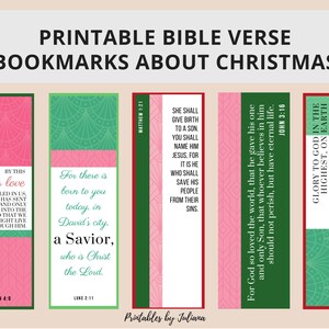 Printable Bible Verse Bookmarks about Christmas, instant digital download for Christian church activities, gifts, Scripture Bookmarks