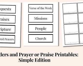 Printable Prayer Board Kit Simple Edition Christian Church Prayer