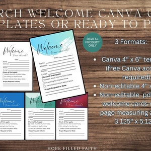 Druckbare Willkommenskarten für Kirchen, Besucherkarten, Verbindungskarten DIY in Canva-Vorlage oder fertig zum Drucken der Verbindungskarte - Bundle Edition