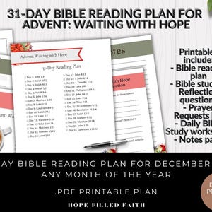 Printable Advent Bible Study Guide with Bible Reading Plan, Bible Study Questions, & Bible Journal Pages, Great for Scripture Writing