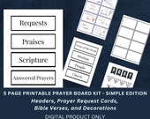 Printable Prayer Board Kit - Simple Edition - Christian Church Prayer Group Bible Verse Cards Craft Activity Instant Download