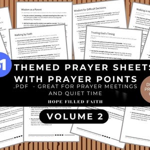 Printable Prayer Guide for Prayer Meetings and Quiet Time Volume 2 with Weekly Prayer Points .PDF 61 Prayer Themes Christian
