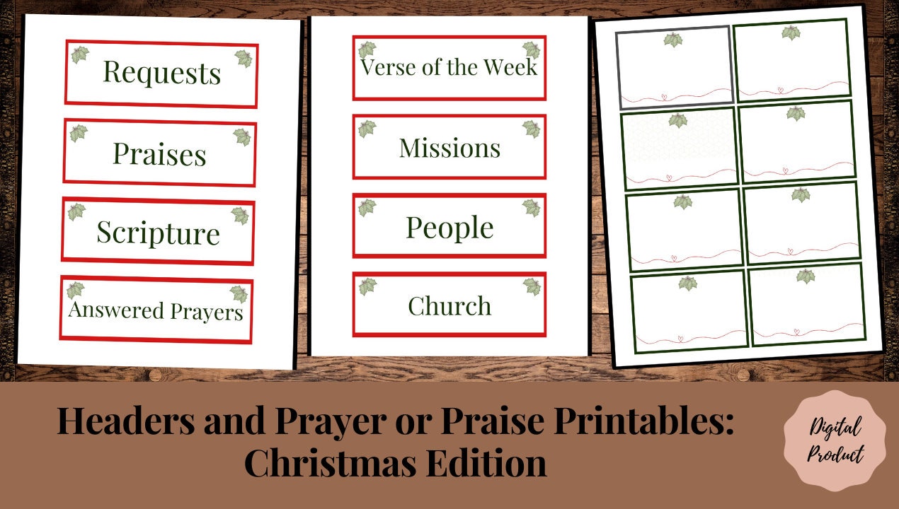 Printable Prayer Board Kit Christmas Edition Christian Church