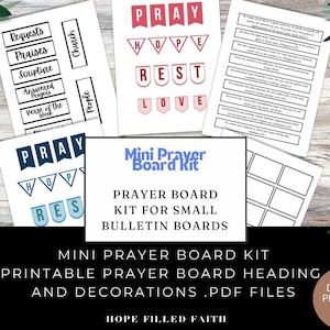 Kit de Mini Quadro de Oração para Imprimir - Grupo de Oração da Igreja Cristã Cartões de Versículos Bíblicos Atividade de Artesanato Escola Dominical para Crianças Download Instantâneo