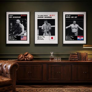 MMA Poster Set of 6 | Pride Legends | Wanderlei, Shogun, Nogueira, Henderson, Sakuraba, Cro Cop | Fight Wall Art | Digital Download image 3
