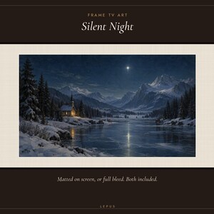 Frame TV Art: Silent Night, Snowy Chapel Christmas Oil Painting (Digital Download) image 3