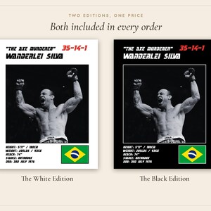 Wanderlei Silva MMA Poster | The Axe Murderer Fight Wall Art Print | Black and White Editions | Digital Download image 5