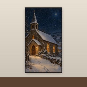 Vertical Frame TV Art: Nativity Christmas Set of 4, Portrait Oil Paintings (Digital Download) image 3
