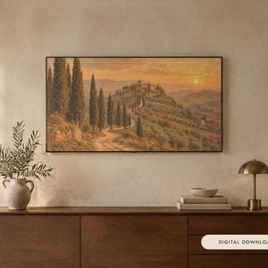 Landscape Frame TV Art Set of 6, Antique European Oil Paintings (Digital Download) image 1