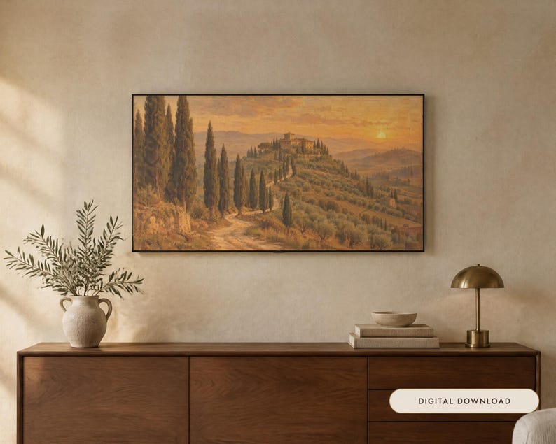 Landscape Frame TV Art Set of 6, Antique European Oil Paintings (Digital Download) image 1