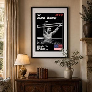 Plakat MMA Daniela Cormiera | Grafika ścienna do siłowni | Edycja biała i czarna | Pobieranie cyfrowe zdjęcie 3