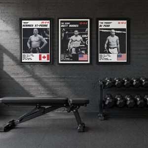 MMA Poster Set of 3 | The Welterweight Kings | St Pierre, Hughes, Penn | Gym Wall Art Bundle | Digital Download image 2
