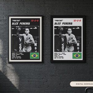 Alex Pereira MMA Poster | Gym Wall Art Print | White and Black Editions | Digital Download image 1