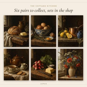 Bowl of Eggs Kitchen Print Set of 2 | Vintage Still Life Oil Painting and Kitchen Rule Quote | Cottage Kitchen Wall Art | Digital Download image 7