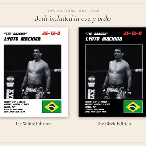 Lyoto Machida MMA Poster | The Dragon Fight Wall Art Print | Black and White Editions | Digital Download image 5
