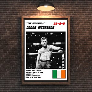 MMA Digital UFC Fighter Print - Conor The Notorious McGregor White Wall Poster | Iconic Artwork for Sports Fans