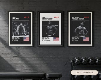 Zestaw 5 plakatów MMA | Królowie wagi półciężkiej | Jon Jones, Evans, Griffin, Machida, Rampage | Grafika ścienna do walk | Pobieranie cyfrowe