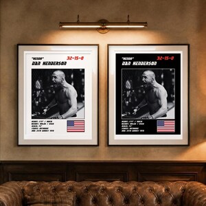 Dan Henderson MMA Poster | Hendo Fight Wall Art Print | Black and White Editions | Digital Download image 4