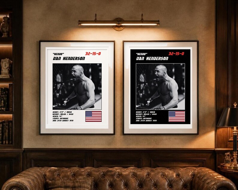 Dan Henderson MMA Poster | Hendo Fight Wall Art Print | Black and White Editions | Digital Download image 4