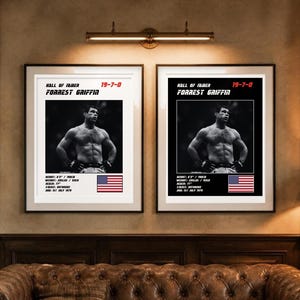 Forrest Griffin MMA Poster | Hall of Famer Fight Wall Art Print | Black and White Editions | Digital Download image 4